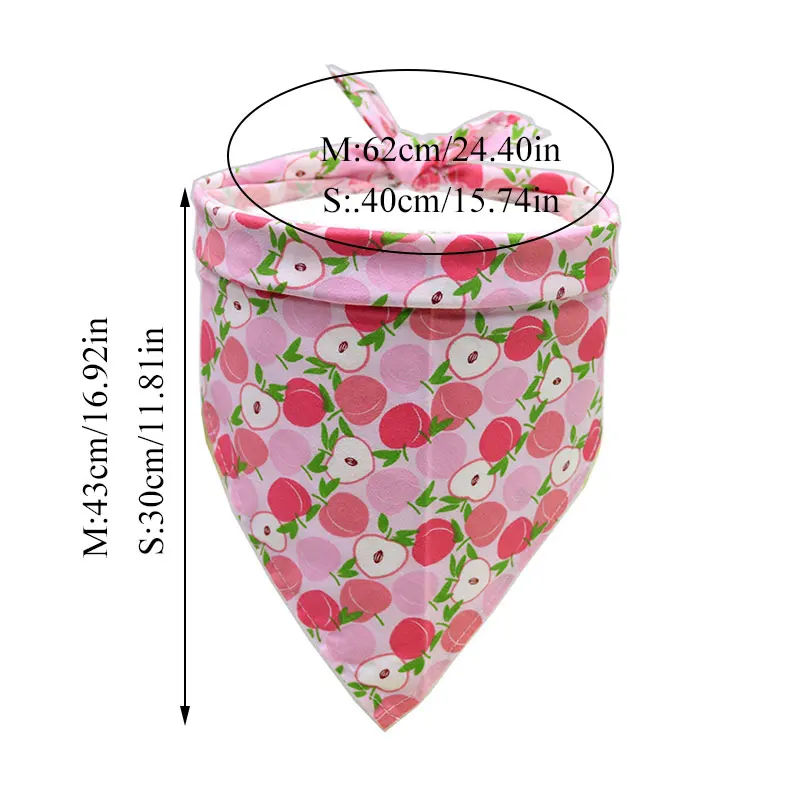 

Fruit Print Small Dog Cat Scarf Summer Puppy Bandanas Bibs Cute Adjustable Pineapple Watermelon Grooming Cotton Comfortable