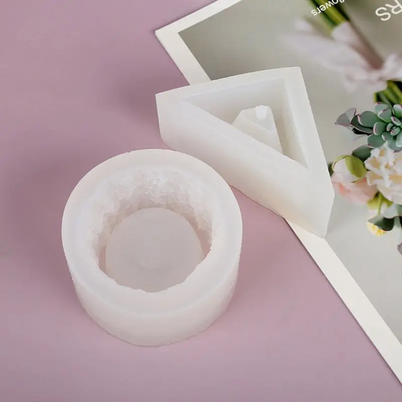 

A2UA Tree Stump Triangle Shape Flower Pot Molds Concrete Silicone Mold for Succulent Plants Flower Pot Mould Cement Vase Tool