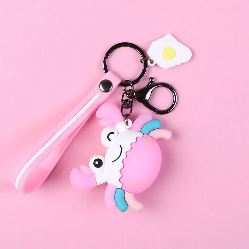 Милый мультфильм краб Фигурки ПВХ кукла брелок кулон для женщин Сумка кошелек