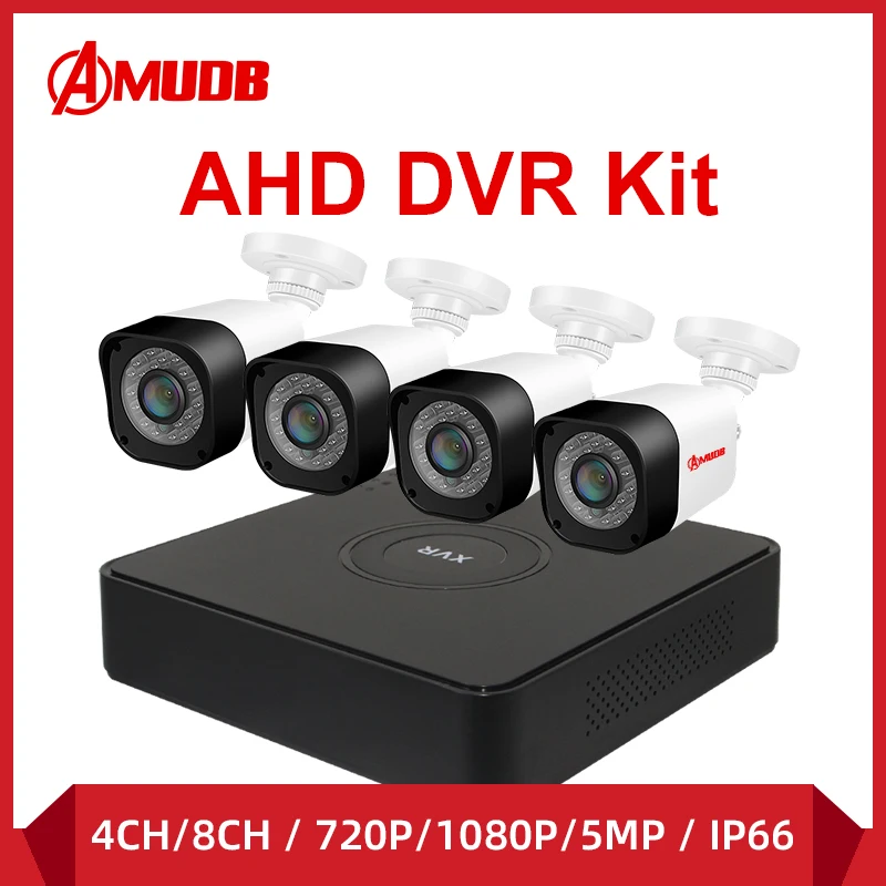 AMUDB CCTV камера система 4CH/8CH 720P/1080P AHD безопасности DVR комплект Водонепроницаемая