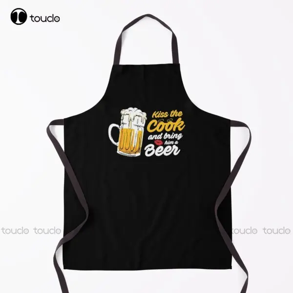 

Kiss The Cook And Bring Him A Beer Funny Adult Apron Kids Aprons For Women Men Unisex Adult Garden Kitchen Apron