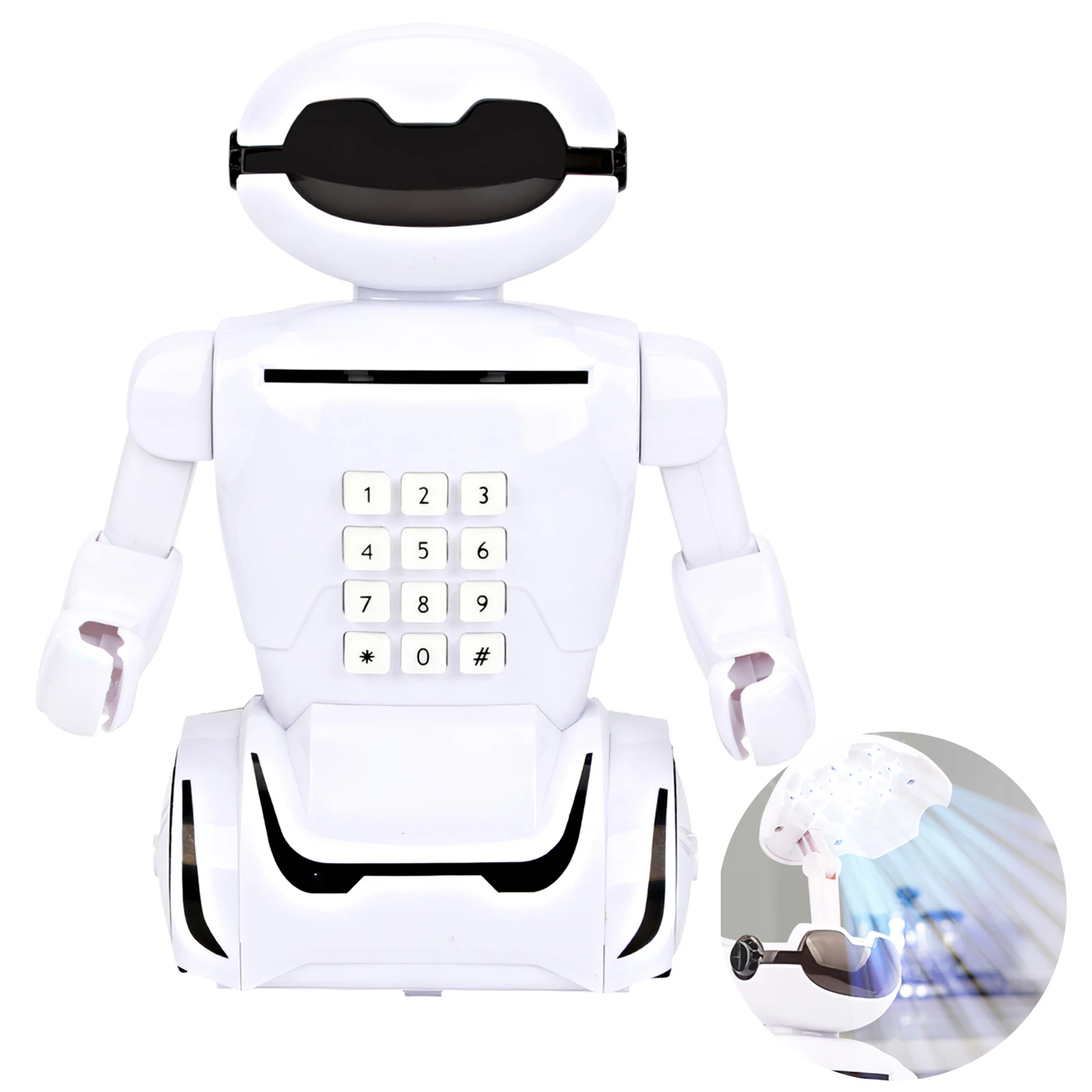 

Robot Piggy Bank Multifunctional Music Money Storage Robot Eco-Friendly Electronic Robot Piggy Bank Stain Resistant Music Coin
