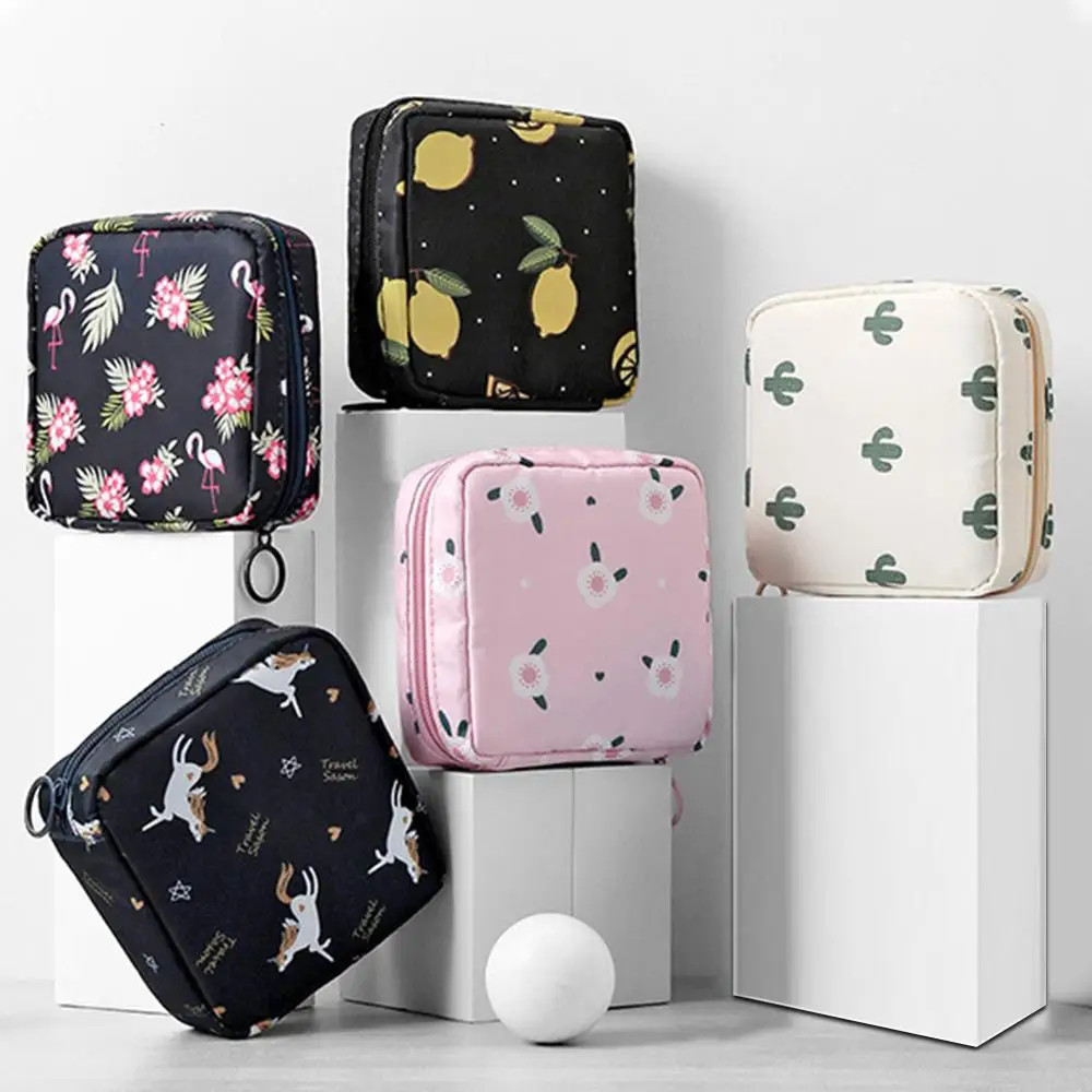 

Waterproof sanitary pad organizer Fabric Large Capacity Sanitary Napkin Pad Tampon Storage Bag Feminine Sanitary Pad Storage