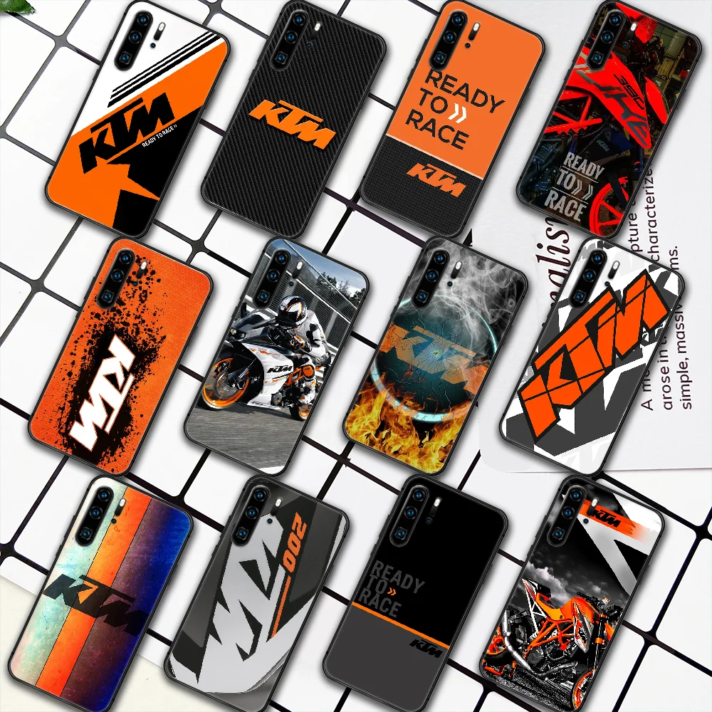 

Motorcycle KT Brand Phone Case For Huawei P Mate 10 20 30 40 Pro Lite Smart 2019 2021 black Coque Painting Waterproof 3D Prime