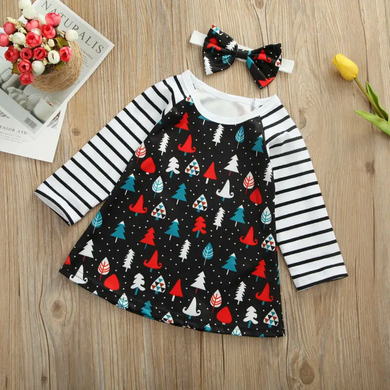 Милый Рождественский комплект из юбки и повязки на голову для новорожденных