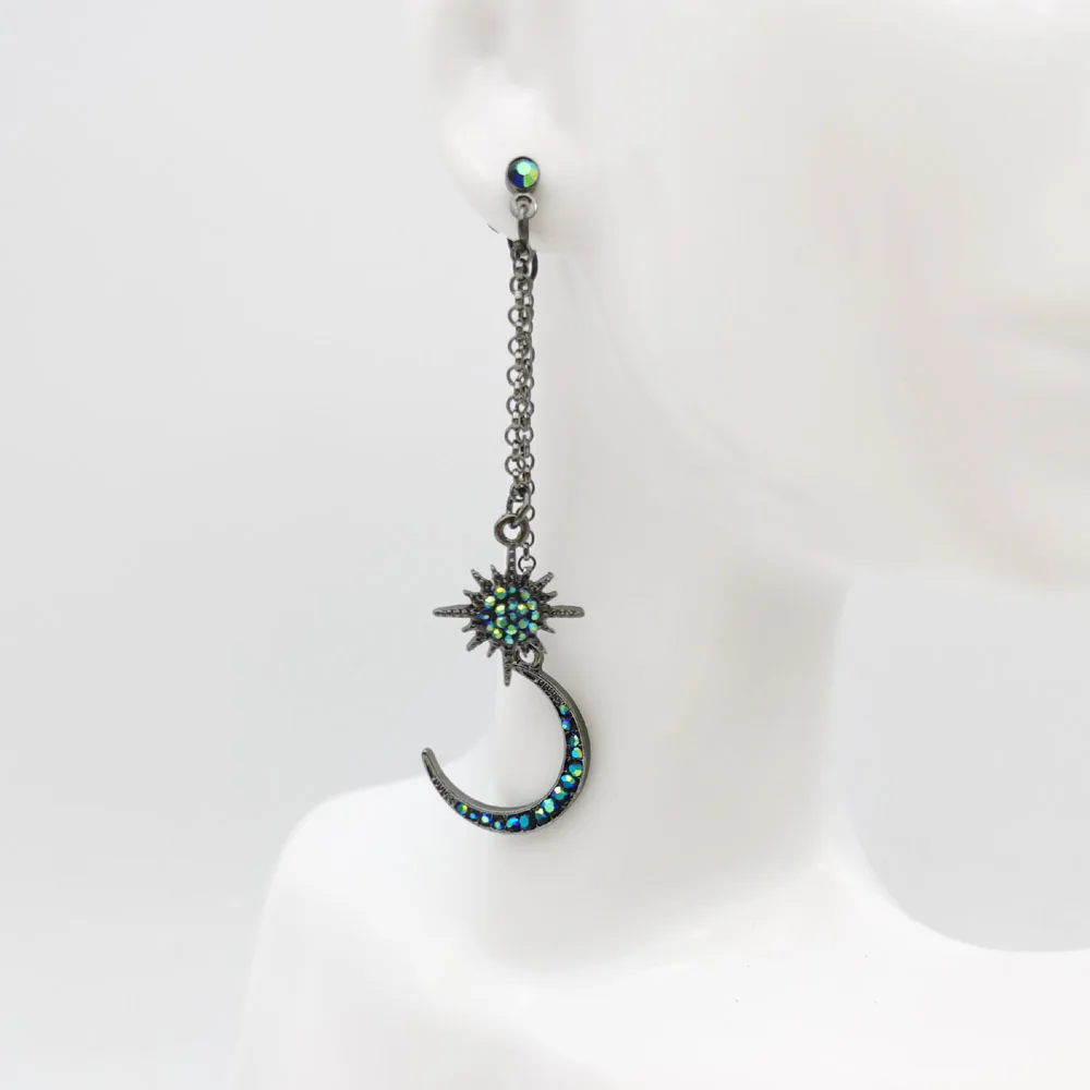 Модные хрустальные серьги-капли Звезды Луны для женщин модные Элегантные