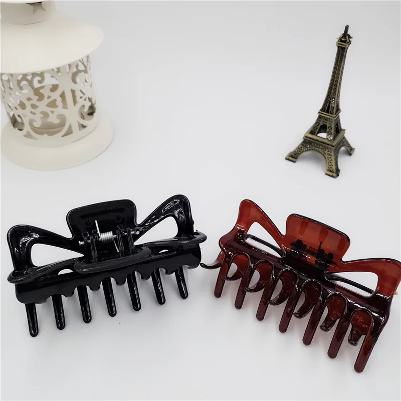 Черный Коричневый Пластиковый заколка для волос коготь Простой Шарм женщин