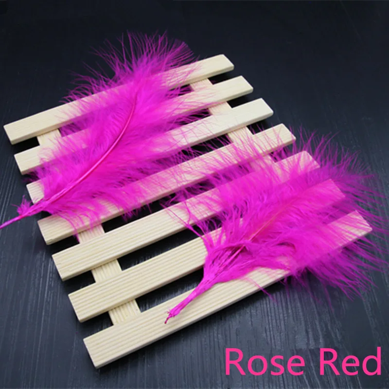 Rose Red 50 шт. 4-7 дюймов 10-16 см перья индейки Марабу пышное свадебное платье DIY украшения декоративные аксессуары перья - Цвет: Rose Red