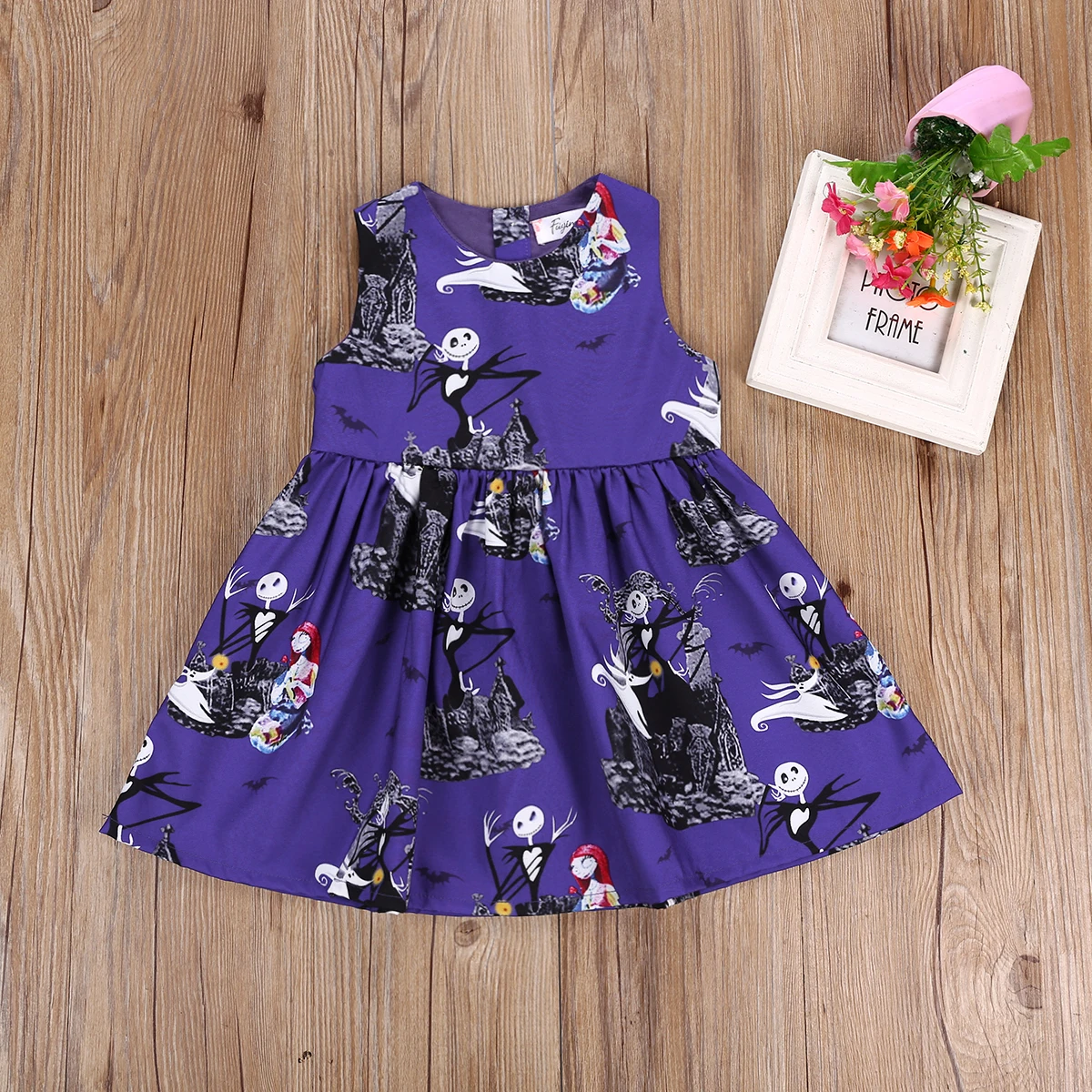 Halloween Baby Girls Ghost Printed Dress Toddler Kids Sleeveless Holiday Party Princess Tutu Dresses Sweet Cotton Sundress 1-6T | Детская