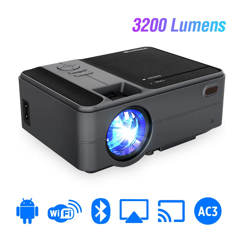 C180AB Портативный мини беспроводной WiFi LED умный проектор на Android 720p встроенный