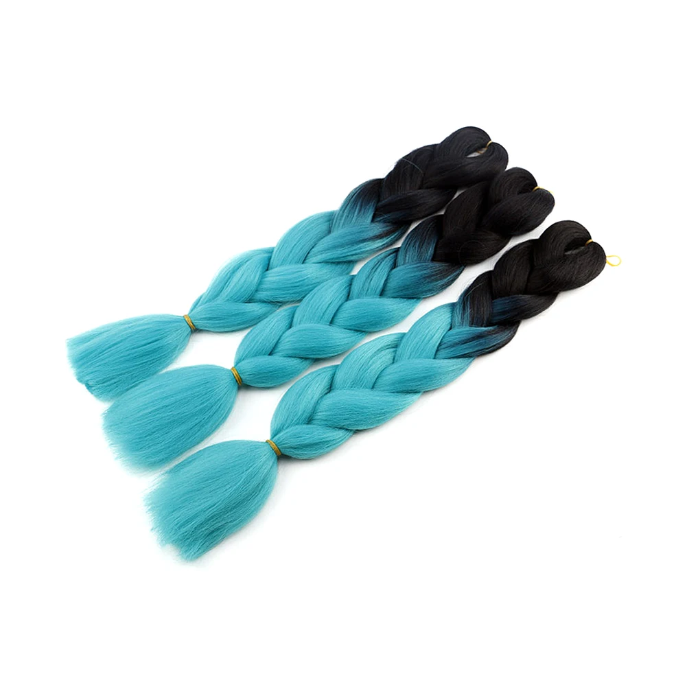 2022 New 100g Braiding Synthetic Jumbo Box Braids Black Gray Purple Blue Green Blonde Brown Crochet Hair Extensions |