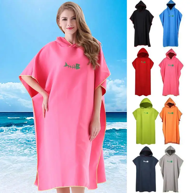 Men Women Diving Suit Change Robes Poncho Quick-dry Hooded Towel Sweat-absorbent Swim Robe Summer Beach Pool Swimming #N | Спорт и