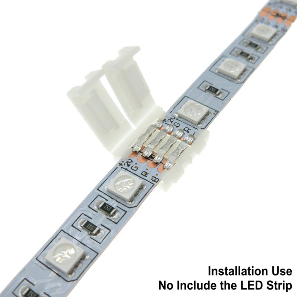 

10/20/50/100pcs LED connector 5-24V 8mm Width PCB 2Pin 4Pin Extension Cable Adapter For Single Color RGB 3528 LED Strip Lights