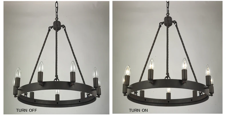 Люстра освещение Lampadari винтажный блеск железные люстры E14 светодиодный лампы Ac 90-260 V Люстра для зала черная для гостиной