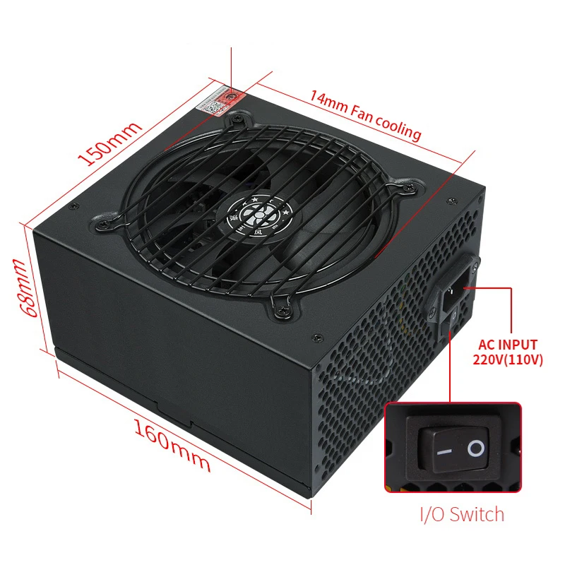 Блок питания Taifast atx 600 fonte Вт pico psu оборудование для майнинга ПК игровые блоки