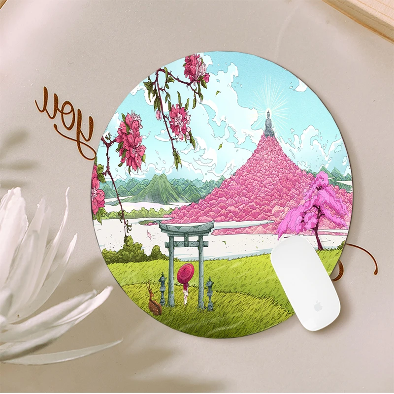 

MRGLZY round mouse pad small pad mouse keyboard pad waterproof and dirt-resistant office small fresh desk pad game mouse pad