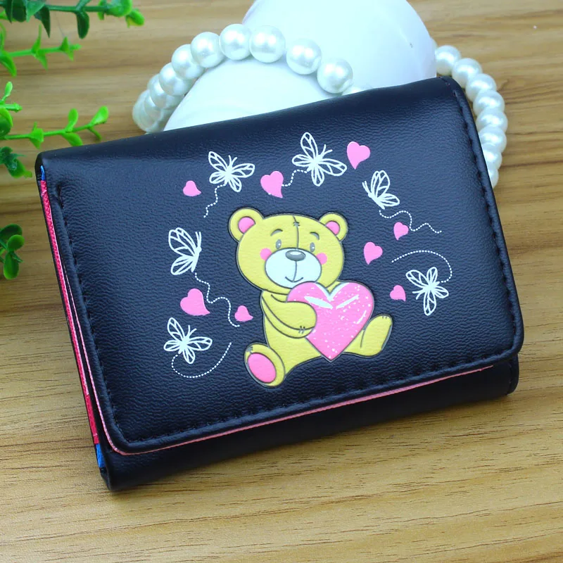 Женский кошелек с короткой застежкой Дамский бумажник держателем для карт и фото