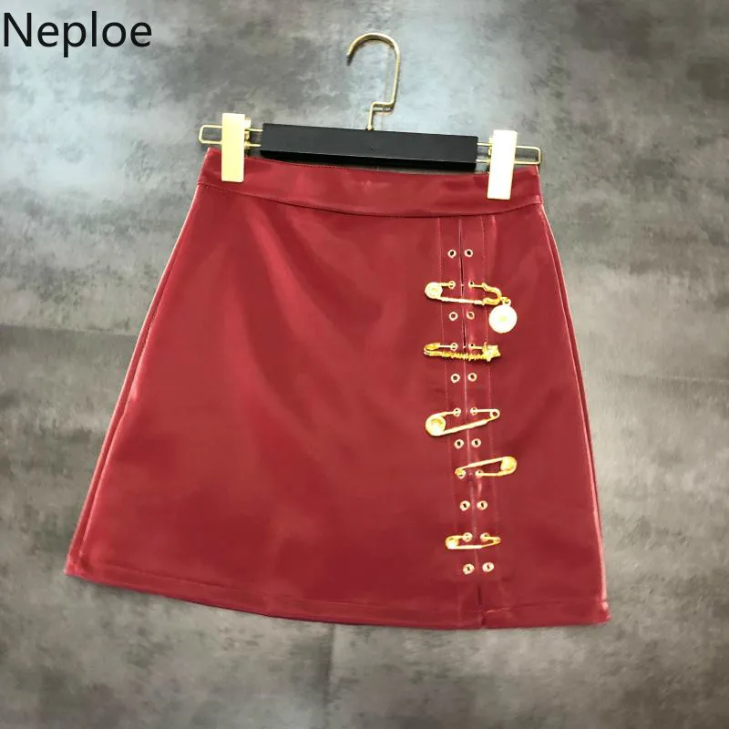 Neploe 2020 Осень Зима Новая металлическая брошь дизайн трапециевидная юбка