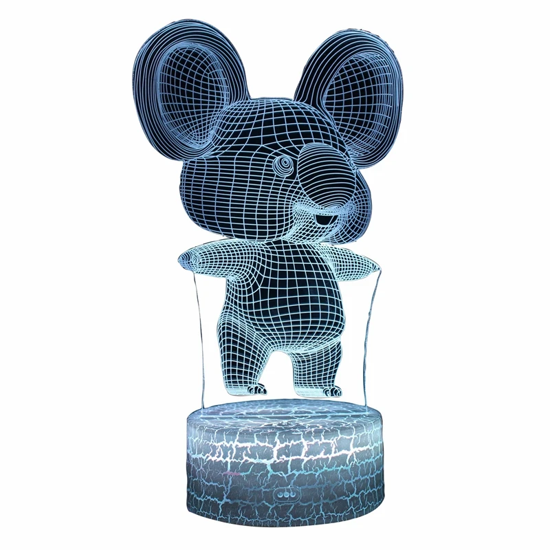 

3D ночсветильник Koala, иллюзия животных светодиодный ная лампа для детской комнаты, украшение с дистанционным управлением, 7 цветов, изменение...