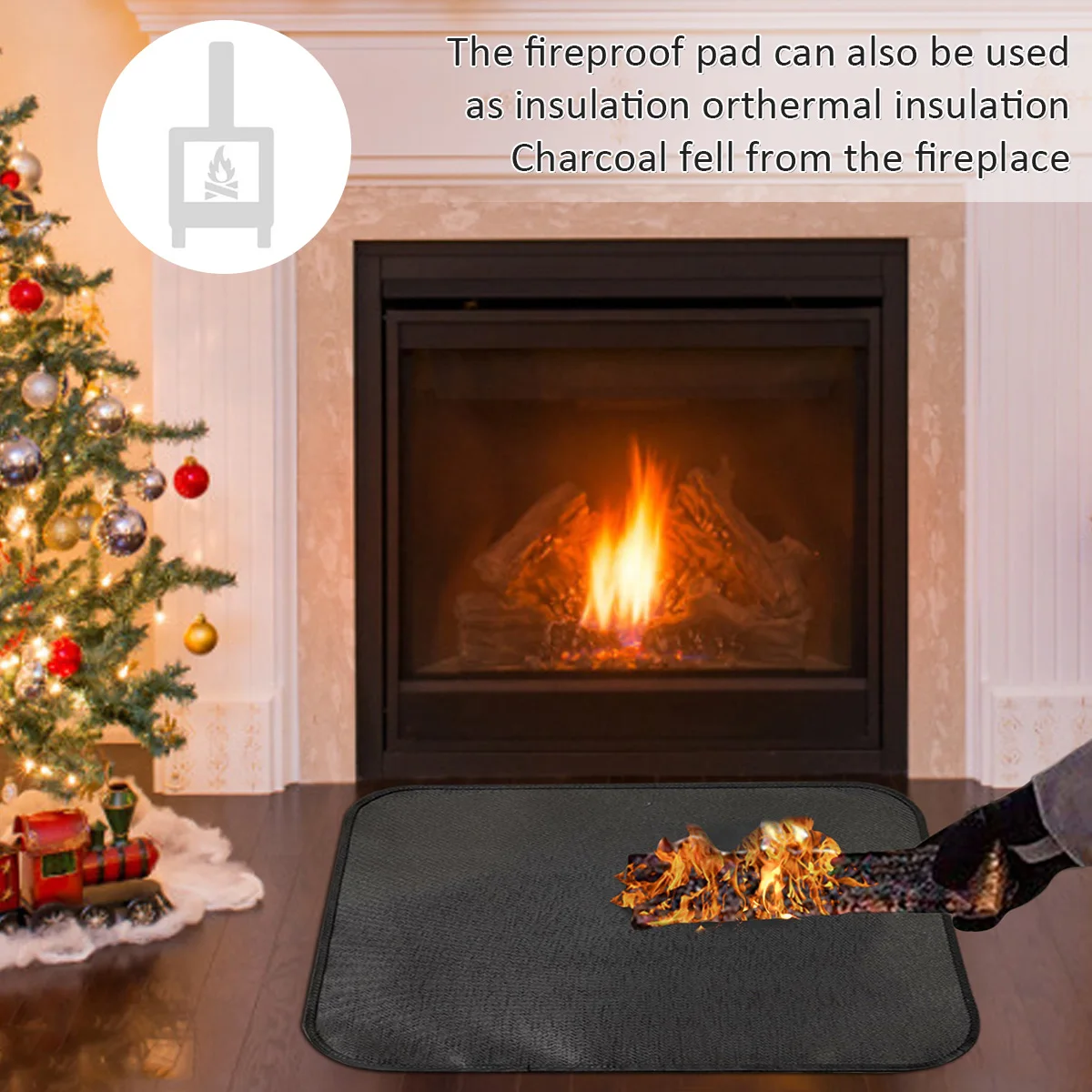 

Fireproof Mat 50×50cm Square Furnace Pad Heat-Proof Mat Picnic Blanket Outdoor Camping Resistance Fire Silicone Blanket