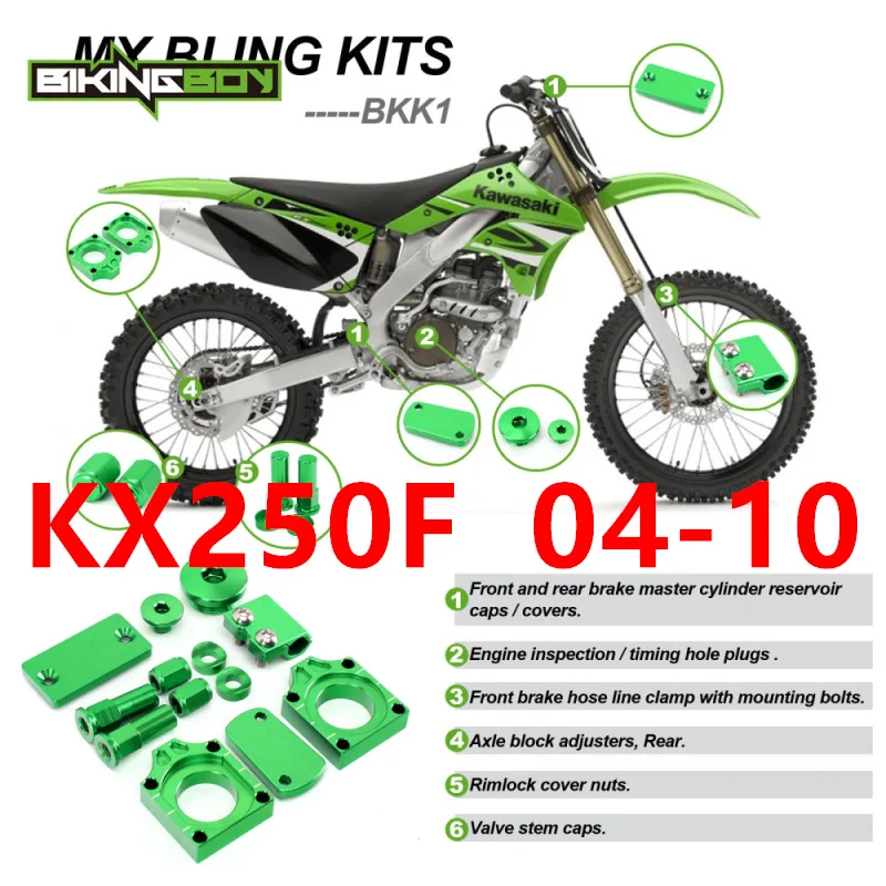 BKK1 BIKINGBOY Bling Наборы для KAWASAKI KX250F 04-16 KXF KX-F KX450F 09-16 KLX450R 2008 2009 2010 2011 2012 2013 Набор модификаций - Цвет: BKK1