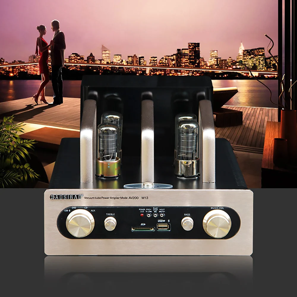 Bluetooth Tube Amplifier Preamplifier Power Sound USB DAC Amp Class AB Home Theater Hifi Amplificador MP3 Decoder | Электроника