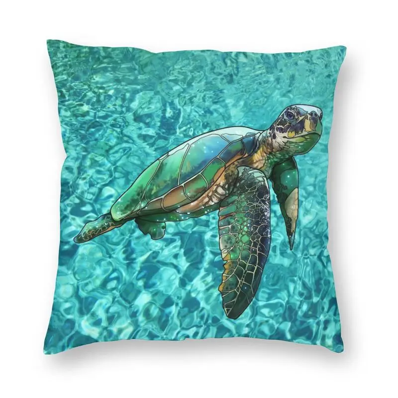 

Sea Turtle Cushion Covers Sofa Home Decor Ocean Creature Square Throw Pillow Case 45x45cm