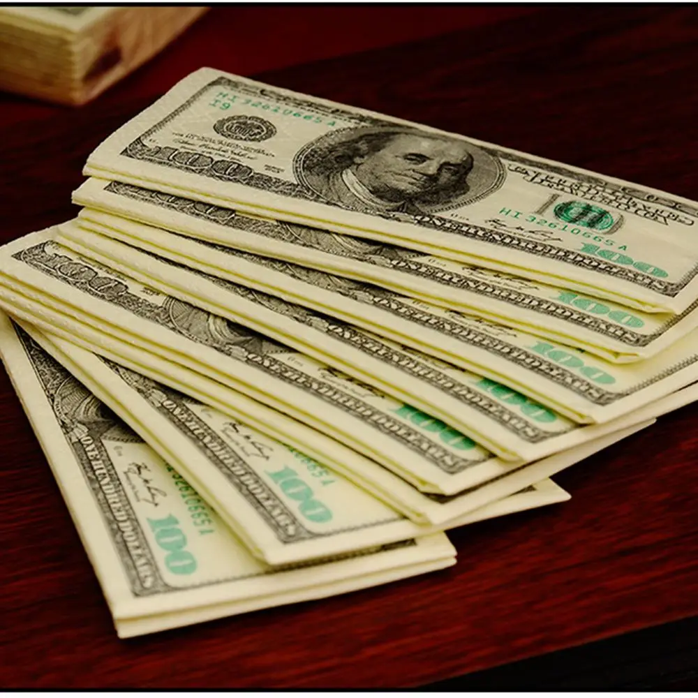 

100$ Dollars Napkin US Dollar Bill Money Paper Towel Party Tricky Gift 10pcs