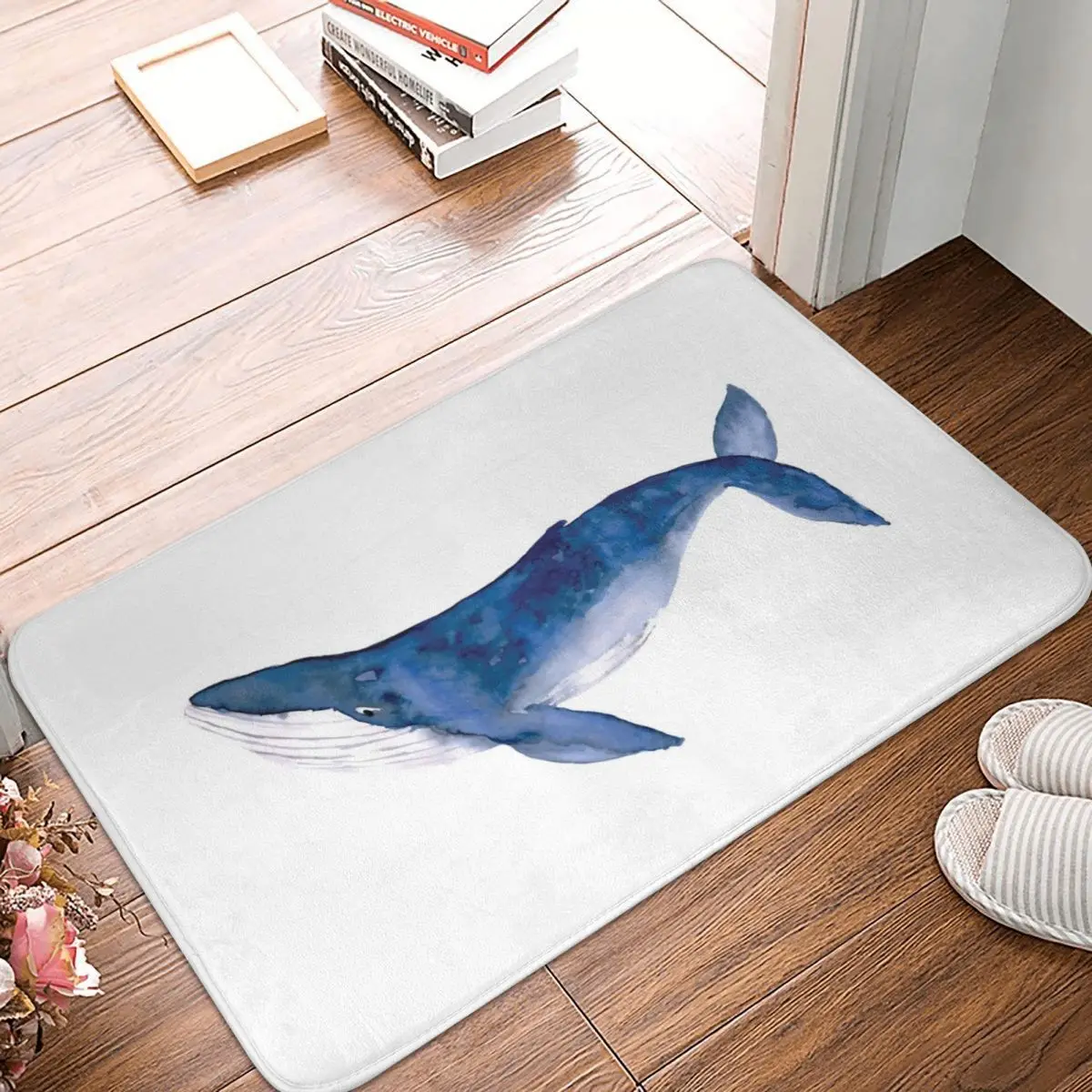 

Humpback Whale In Watercolor Doormat Carpet Mat Rug Polyester Anti-slip Floor Decor Bath Bathroom Kitchen Balcony 40x60