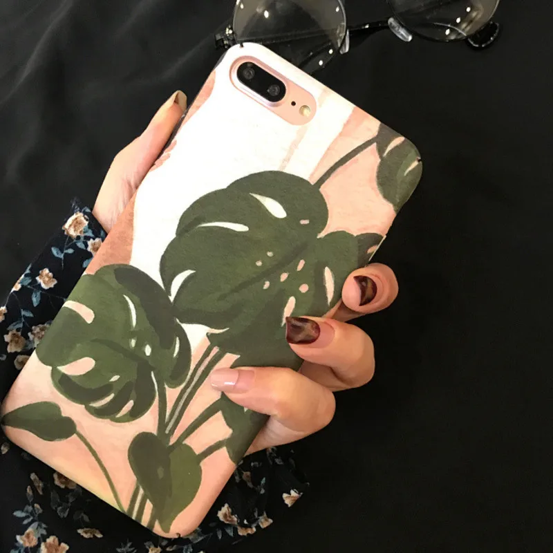 Чехол для телефона с изображением растений и банановых листьев iPhone X XS 8 7 6 6S PluS