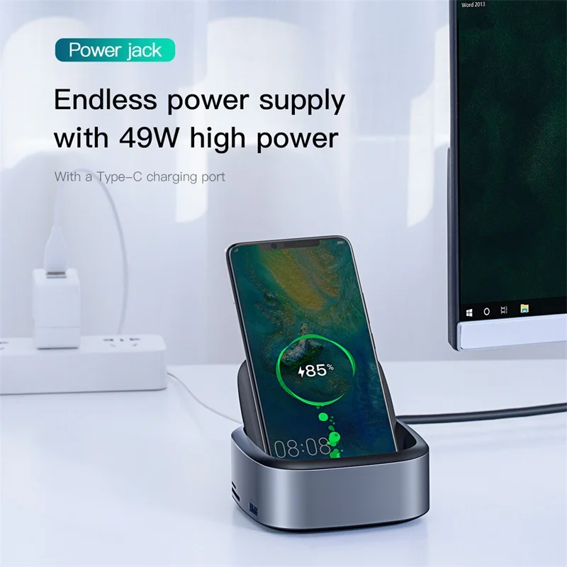 Baseus USB C Dex Station к 3 0 HDMI HUB для Huawei P20 P30 Pro Samsung S10 док-станция 8 портов Type-C | Мобильные