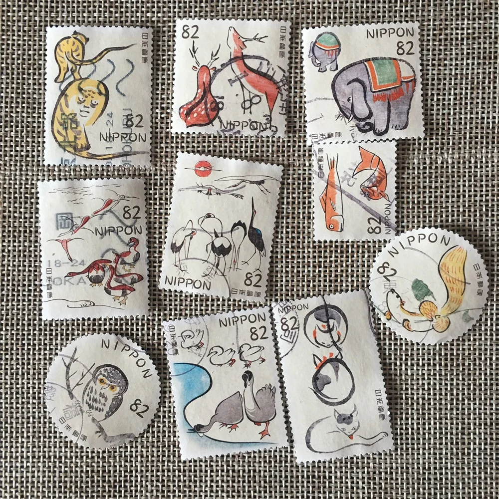 

10 шт./компл. 2019, японские почтовые марки Ukiyo Zoo Animal II C2415, почтовые марки для коллекционирования