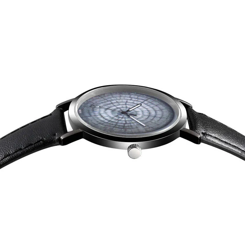 Часы наручные мужские с кожаным ремешком классические уникальные кварцевые