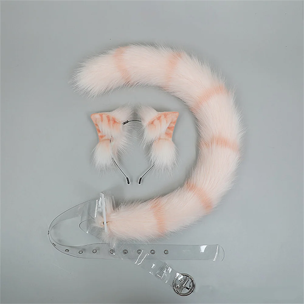 Реквизит для косплея ручной работы, головной убор с ушками зверя, кошачий хвост, аксессуары для аниме, милая повязка на голову в стиле "Лолит...