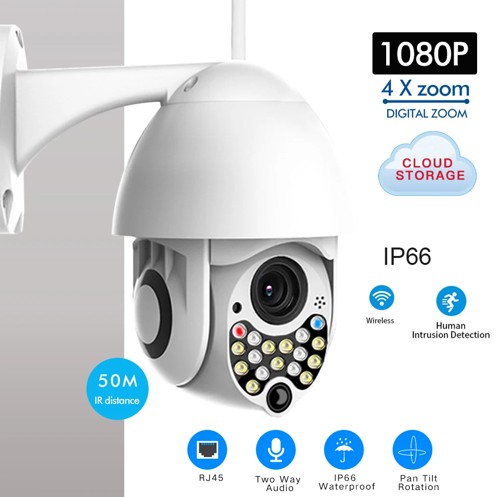 Wifi камера наружная камера наблюдения с датчиком PTZ IP камера H.265X 1080p скорость купольная CCTV камера безопасности IP66 Водонепроницаемая камера видеонаблюдения дропшиппинг