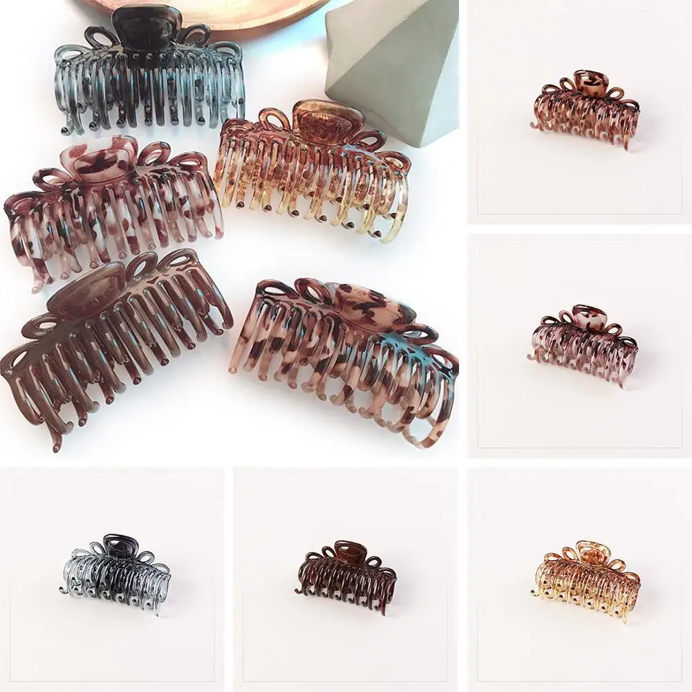 Новый пластиковый прозрачный ободок с леопардовым принтом для взрослых женщин - аксессуар для волос "банан" корейского производства, большой размер A1B1.