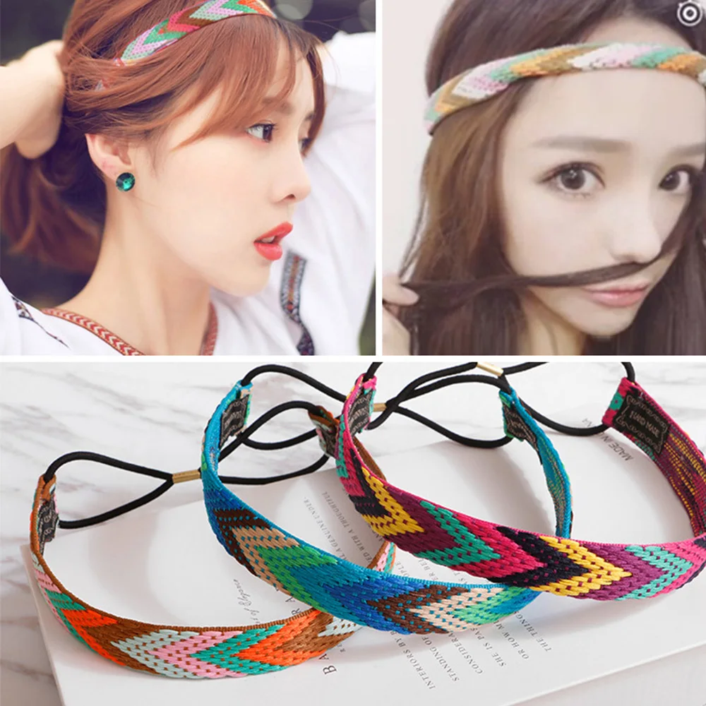 Этнические богемные повязки на голову с вышивкой в стиле бохо для девочек