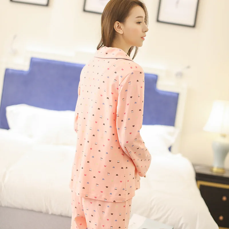 

2021 Ms. pajamas spring and autumn cotton cardigan sweet and lovely female models long-sleeved tracksuit female winter suit