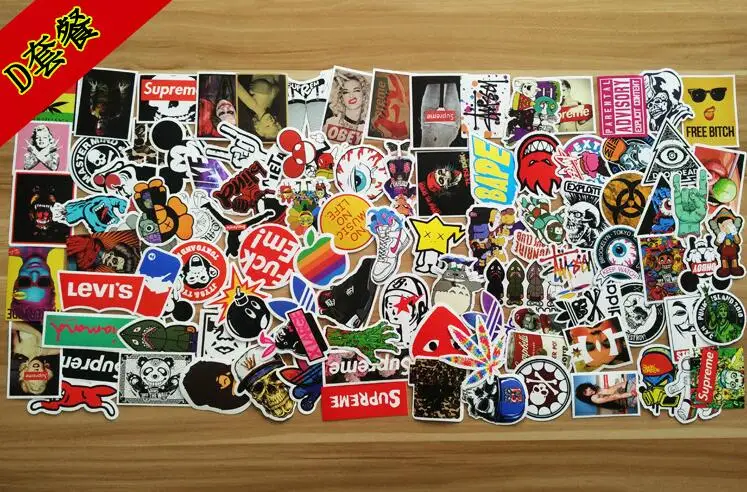 100 шт стикер s DIY Наклейка для скрапбукинга набор Водонепроницаемый Граффити стикер для багажа винтажный стикер для канцелярских товаров - Цвет: D