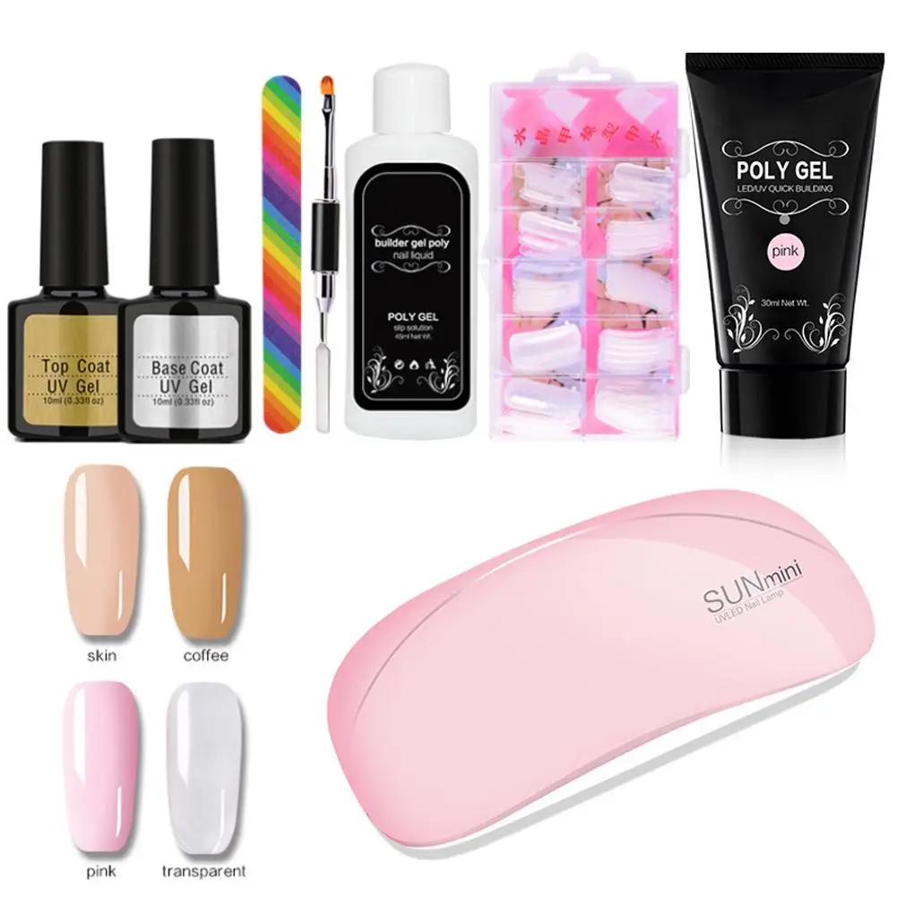 Гель-лак для ногтей стартовый набор с базовым верхним покрытием УФ-гель