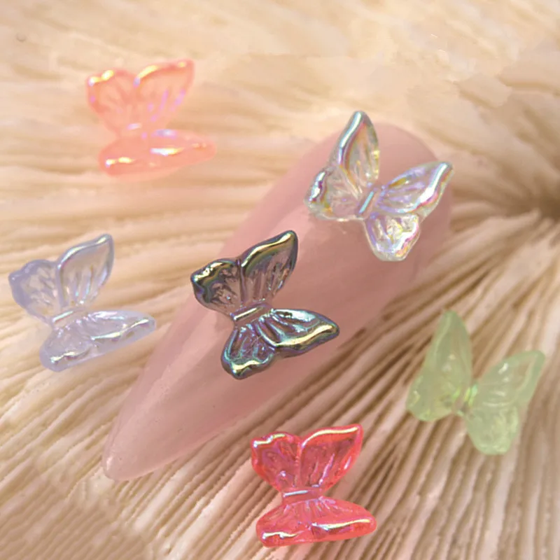 

Смешанные 50 симфонических цветов, 3D бабочки, украшения для ногтевого дизайна, очаровательные украшения «сделай сам», аксессуары для дизайн...