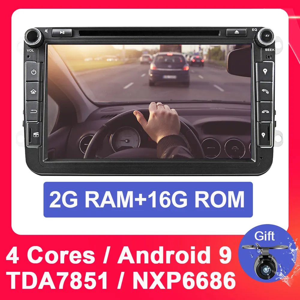 2G 16G PX3 Eunavi 2 din Android 9 автомобильный dvd-плеер для VW Passat CC Polo GOLF 5 6 Touran EOS T5 Sharan Jetta Tiguan gps навигация радио DSP - Цвет: 2G 16G PX3