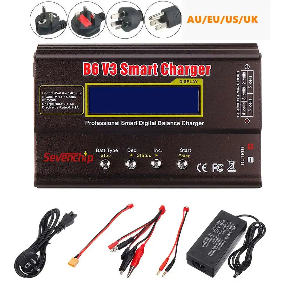 Зарядное устройство B6 V3 80 Вт 6A Lipo для аккумуляторов умное зарядное LiHV imax цифровое