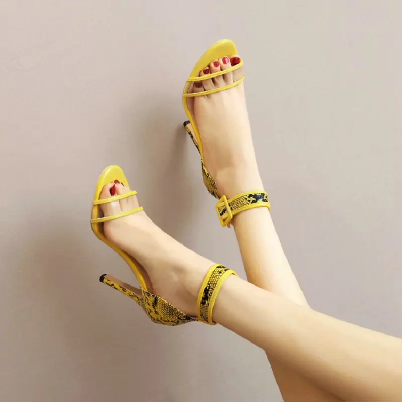 

ZawsThia/летние пикантные босоножки из ПВХ с открытым носком; Цвет желтый, синий; Женские туфли-лодочки с ремешком на щиколотке; Босоножки на выс...