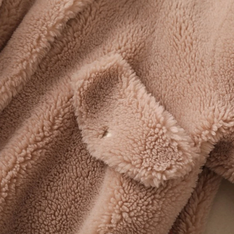 

2020 Quality Sheepskin Women Coat Casual Loose Soft Solid Color Jacket Thick Warm Fur Stylish Coats Jackets Women M33