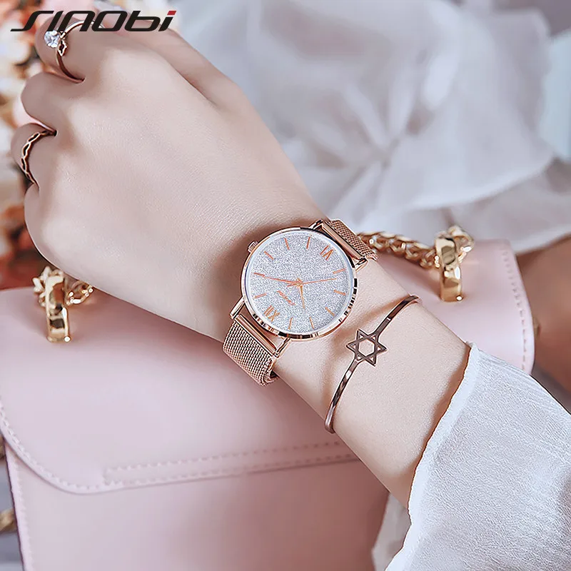 Часы наручные Sinobi Женские кварцевые Популярные Роскошные модные с изображением