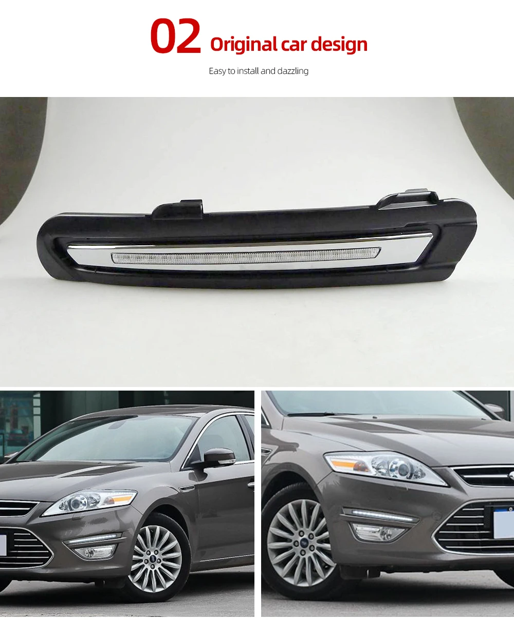 CSCSNL 2 шт. для Ford Mondeo 2011 2012 2013 светодиодный DRL дневные ходовые огни дневного света водонепроницаемая противотуманная фара белый Стайлинг огни