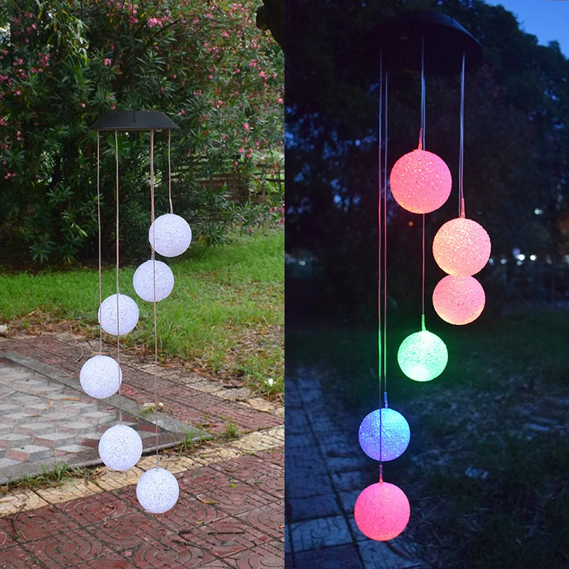 

1Pc Romantic LED Multicolor Solar Wind Chimes Lamp DIY Waterproof Garden Hanging Lights