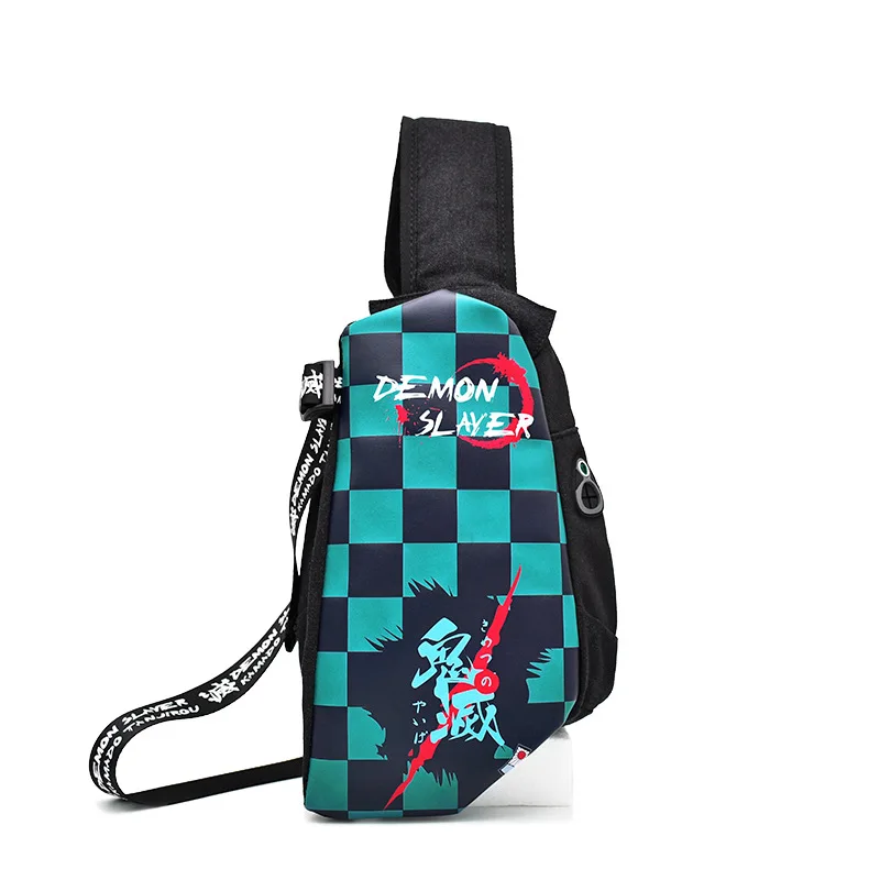 

Anime Demon Slayer Canvas Chest Bags Anti Theft Printing Shoulder Bag Small Travel Sports Waist Purse Waterproof Crossbody Pack