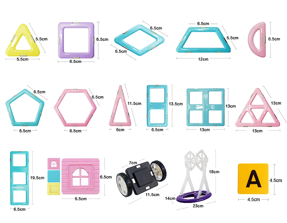 Одноцветные Магнитные DIY строительные игрушки 106 шт Большой размер магнитные